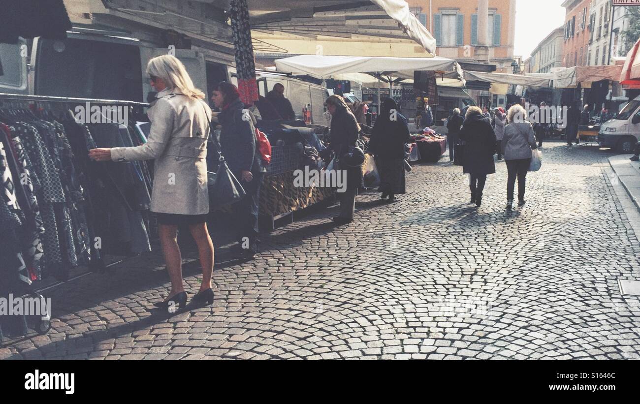 Street market shopping - Smartphone Captured Stock Image