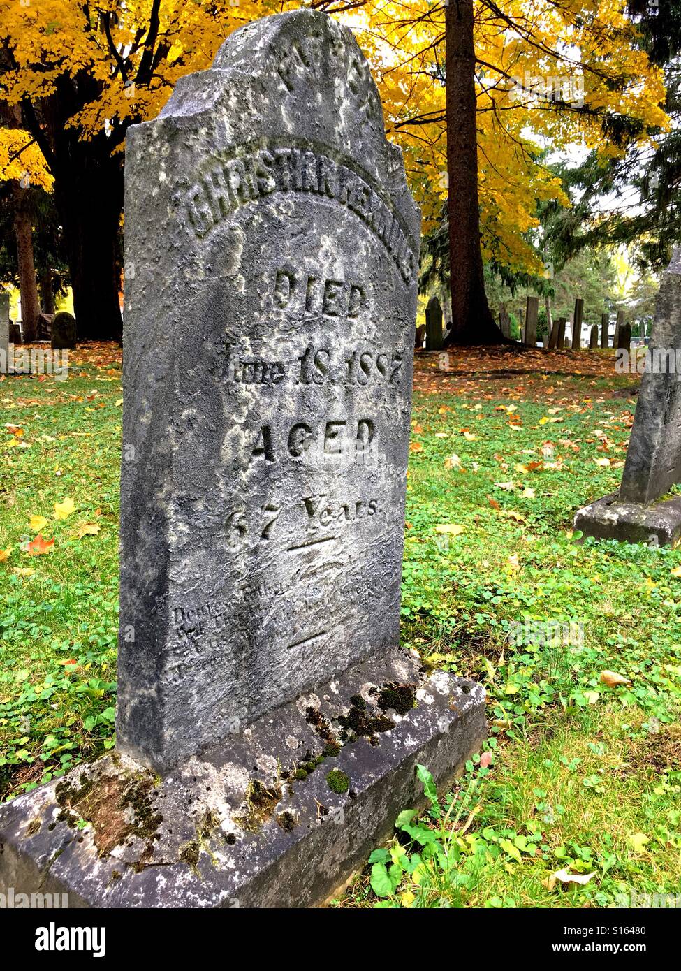 1880's headstone - Smartphone Captured Stock Image