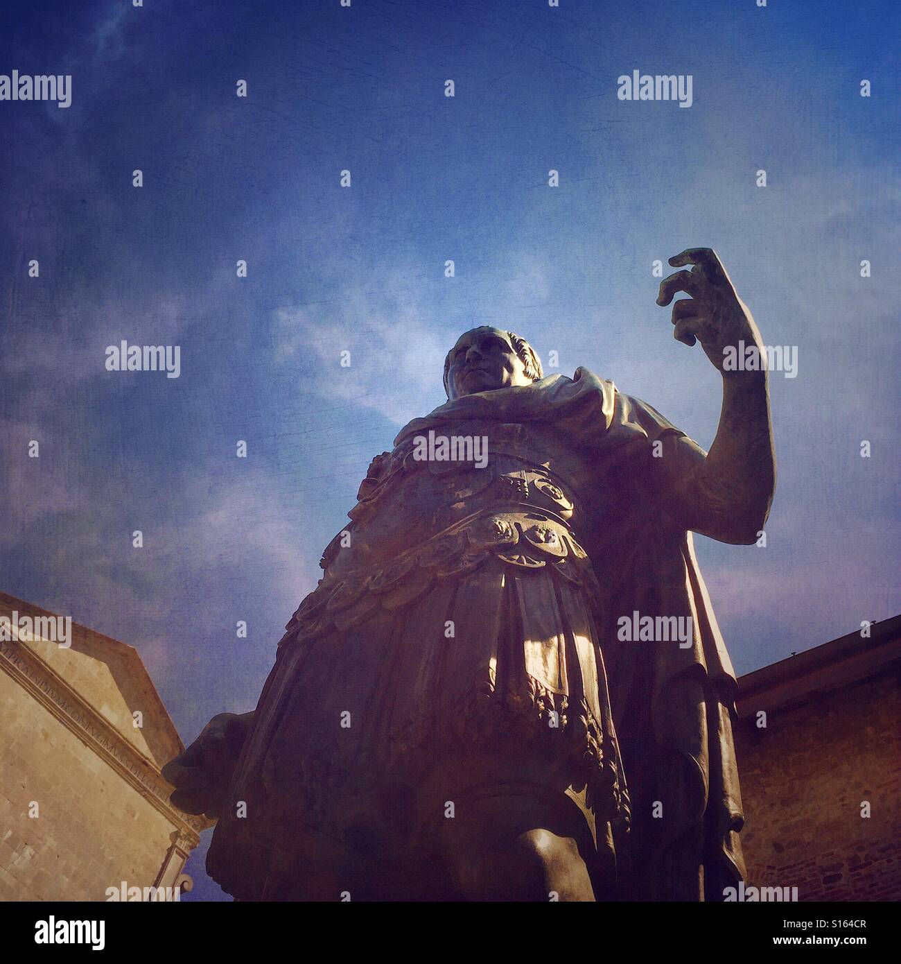 Julius Caesar statue in Cividale del Friuli, Italy - Smartphone Captured Stock Image