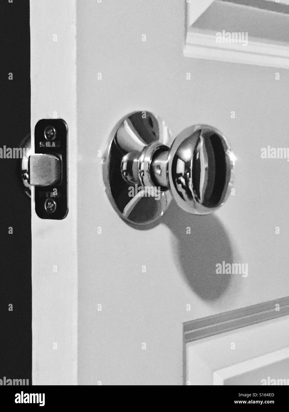 Door knob in black and white Stock Photo