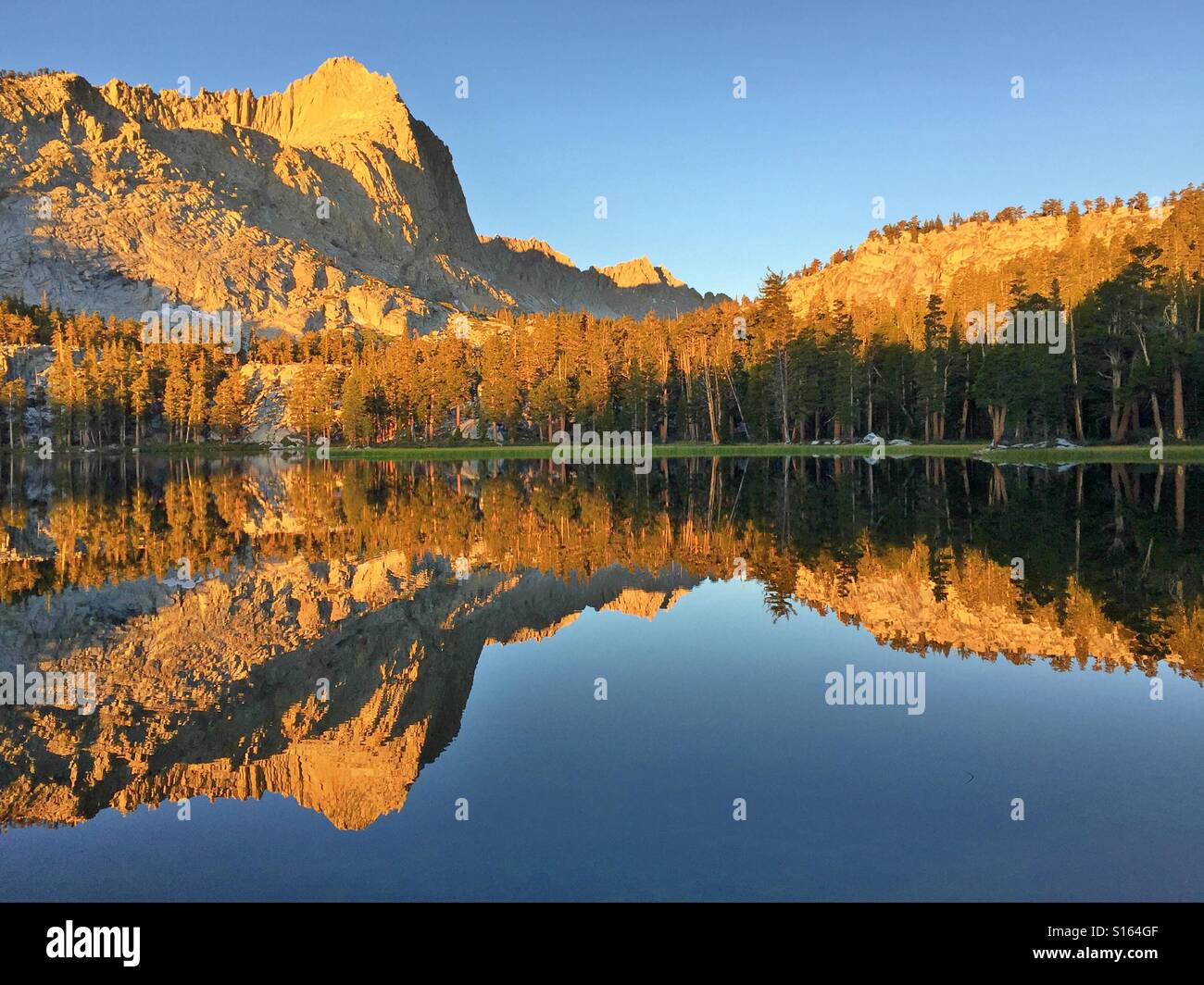 Amazing reflection in Sierra Lake, California Stock Photo