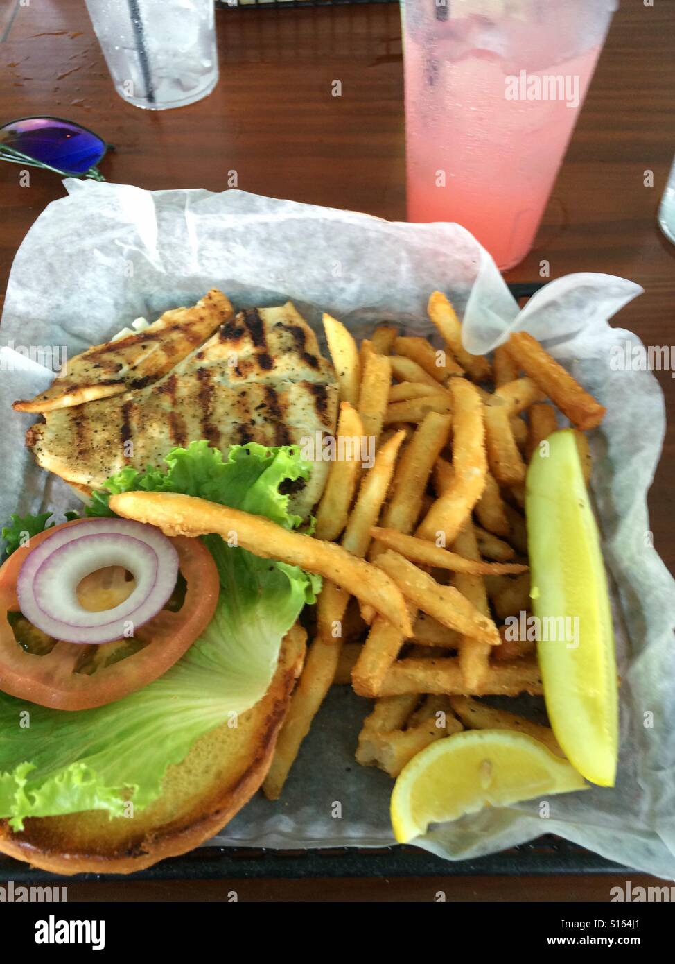 Mahi mahi burger and fries in Key West, Florida Stock Photo Alamy