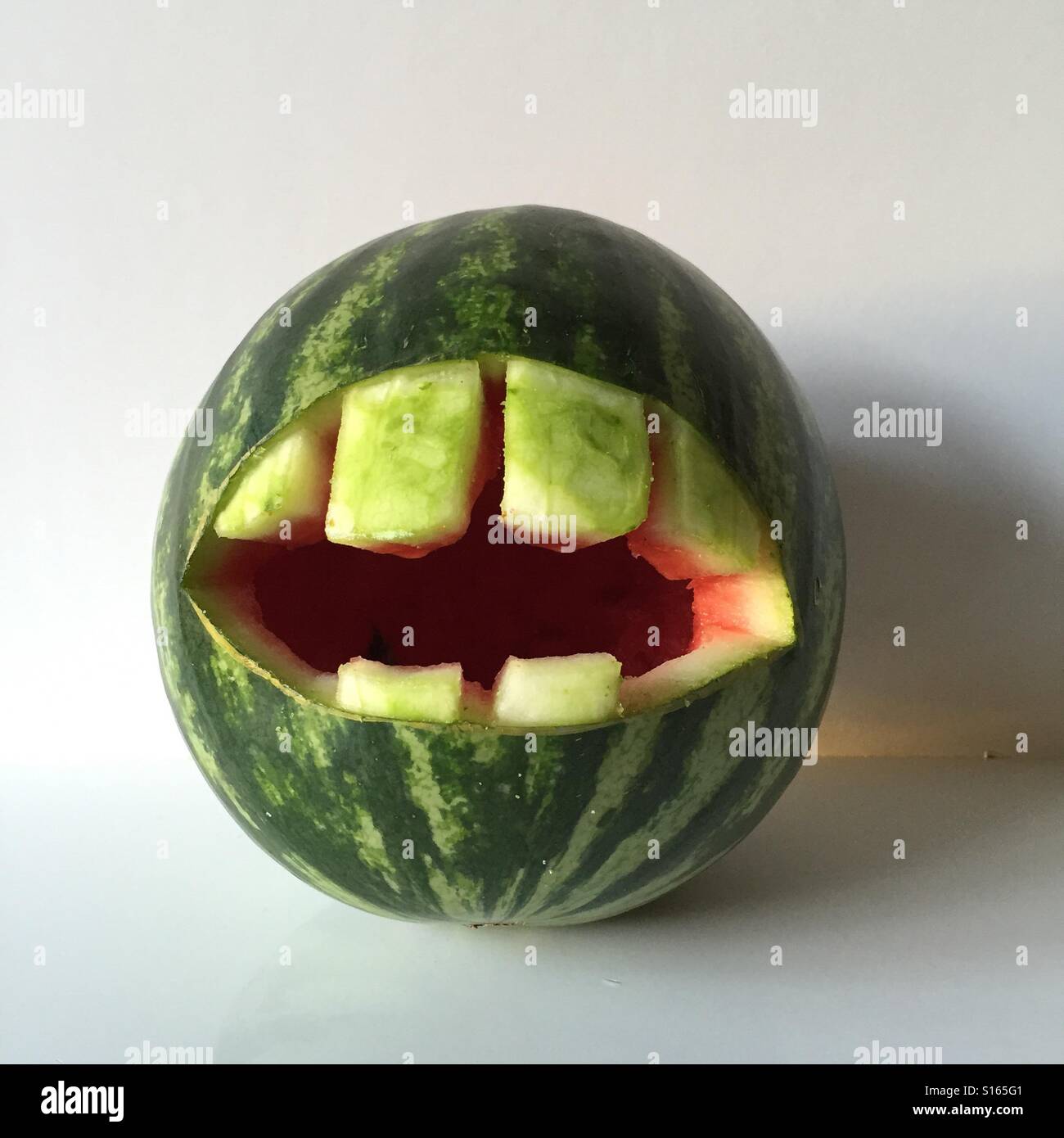 Watermelon carving Stock Photo