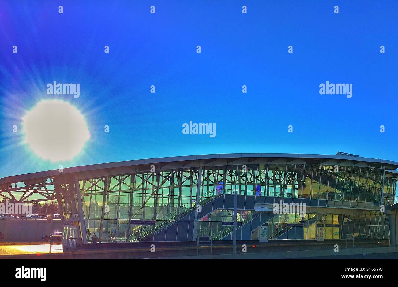 Light rail transit station - Smartphone Captured Stock Image