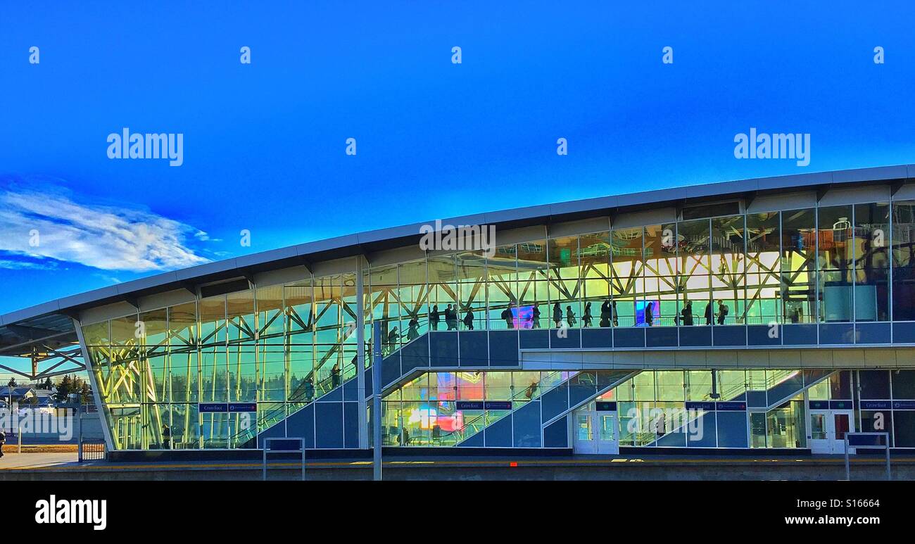 Light rail transit station in Calgary, Alberta, Canada - Smartphone Captured Stock Image Light rail transit station in Calgary, Alberta, Canada - Smartphone Captured Stock Image