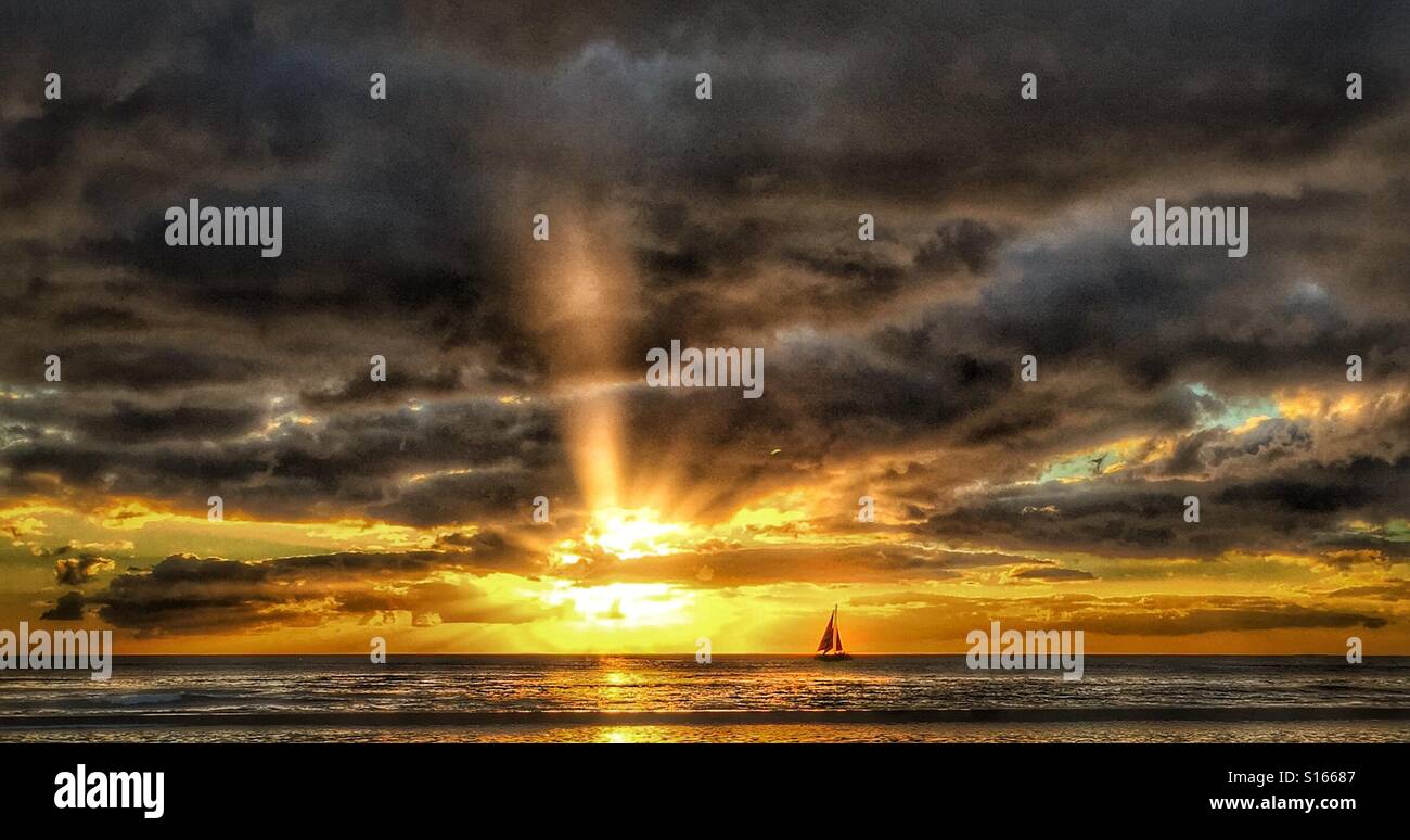 Sunset sail - Smartphone Captured Stock Image