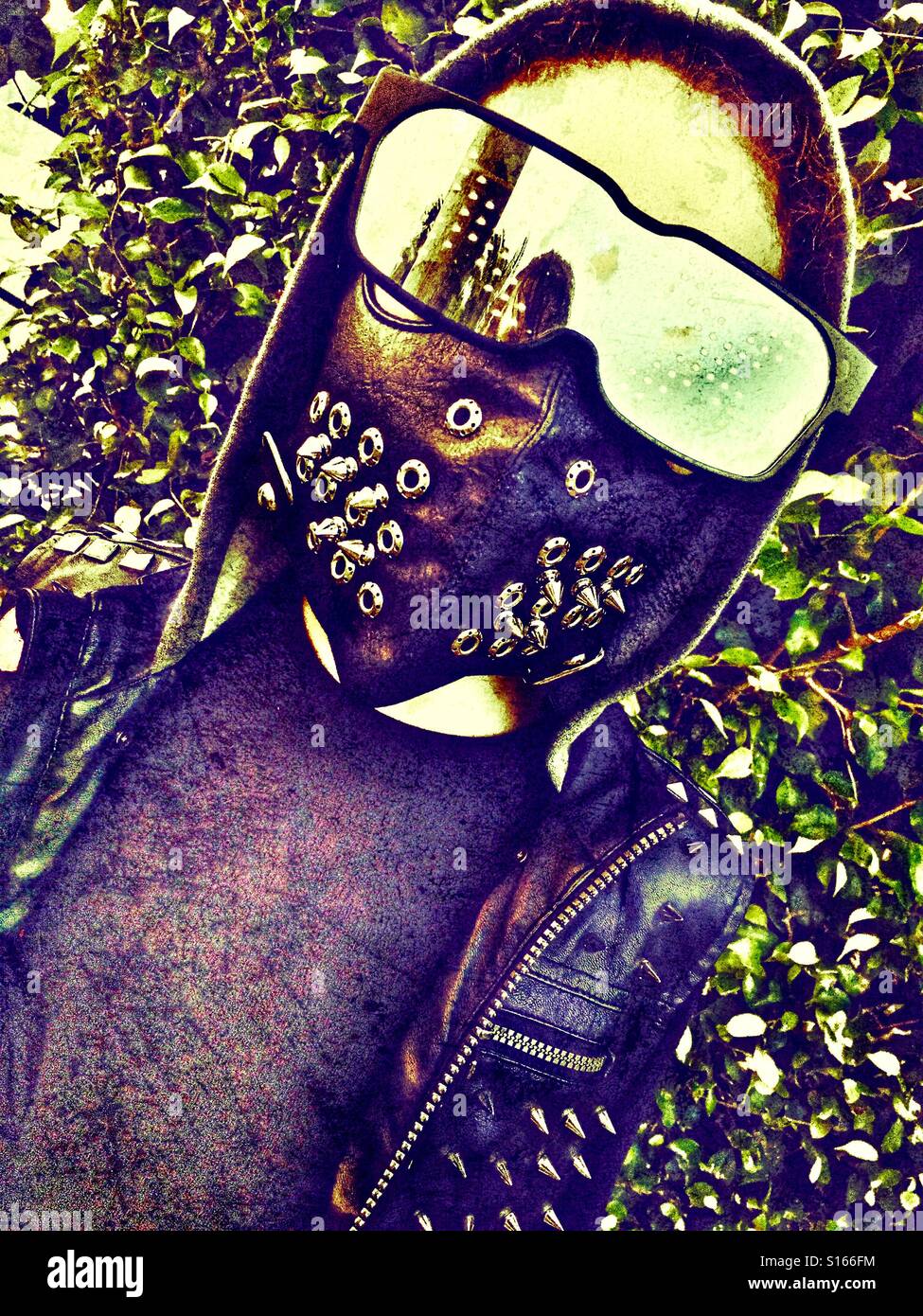 Road Warrior Halloween Costume - Smartphone Captured Stock Image