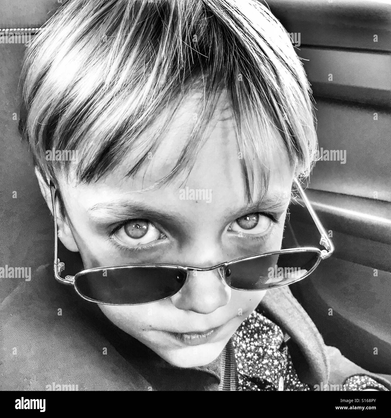 Cool kid staring at you - Smartphone Captured Stock Image