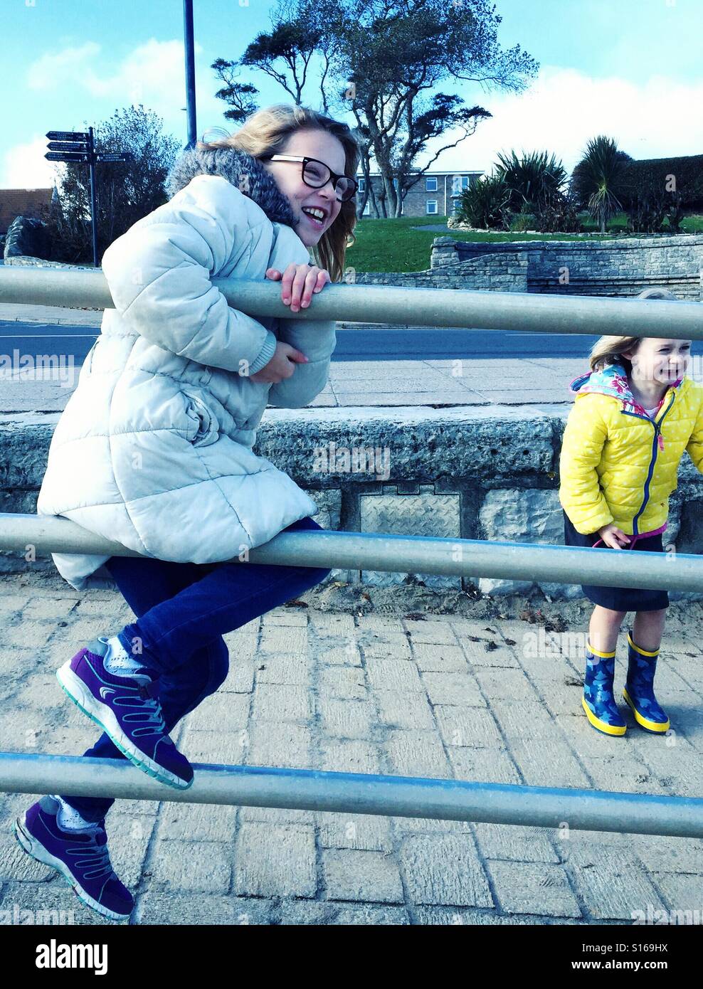 Hanging on a rail - Smartphone Captured Stock Image