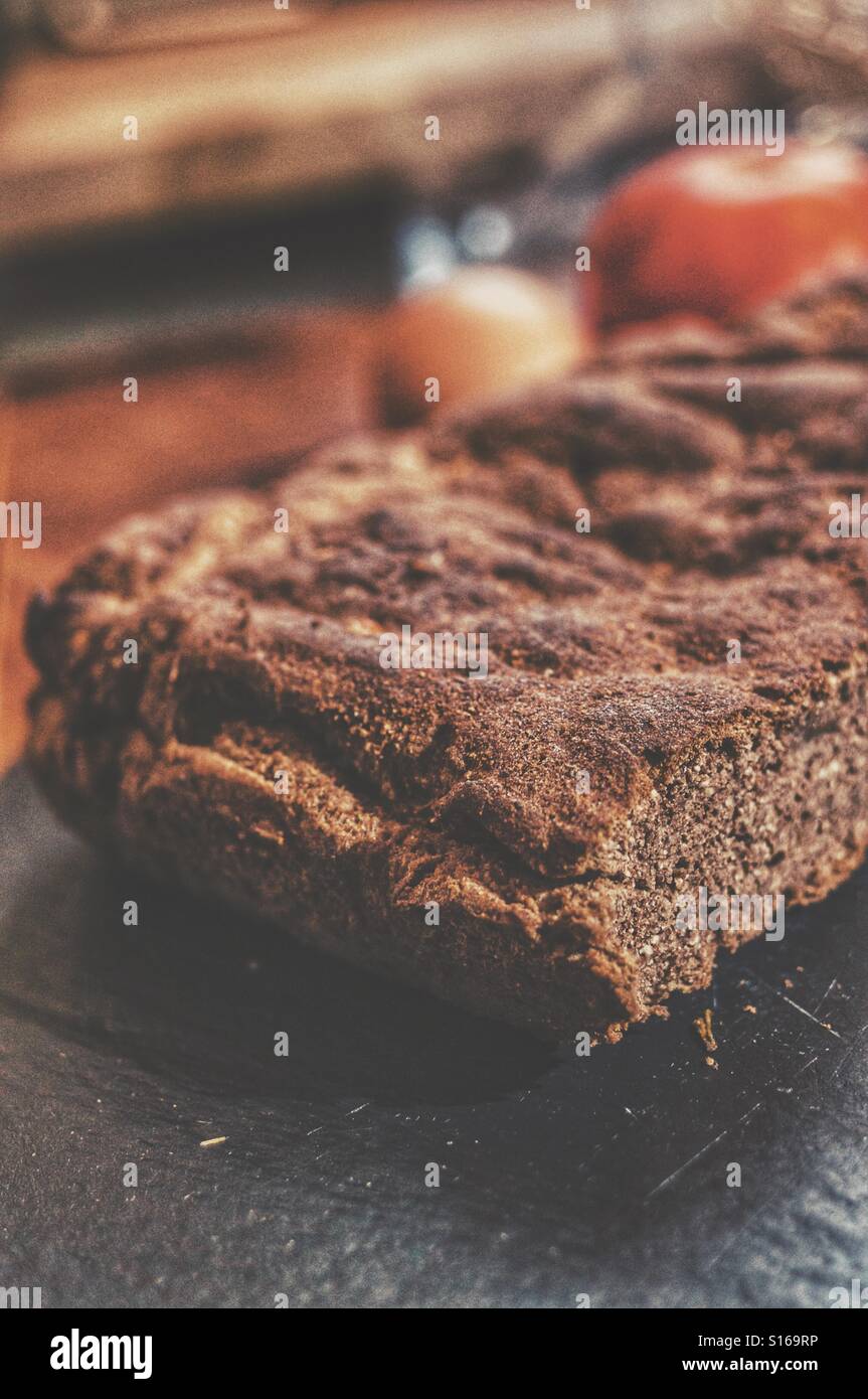 Home made rye flaxseed bread - Smartphone Captured Stock Image