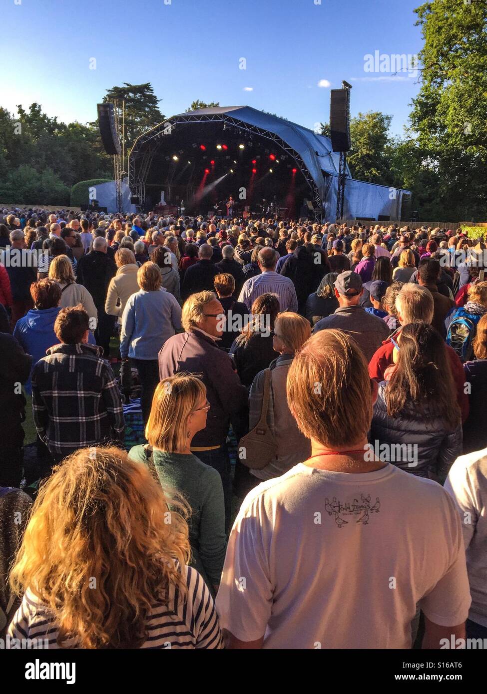 Audience at the 2016 Larmer Tree music festival. - Smartphone Captured Stock Image