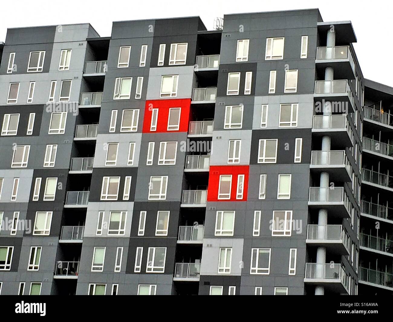 Two red windows - Smartphone Captured Stock Image