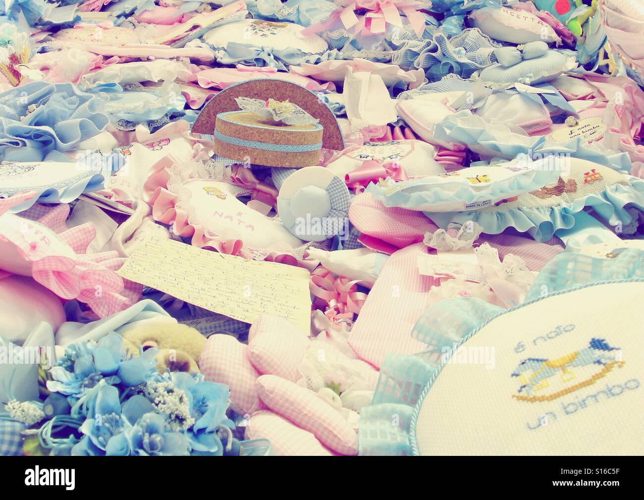 Birth Ribbon – Symbol of Newborn Arrival and Celebration - Smartphone Captured Stock Image