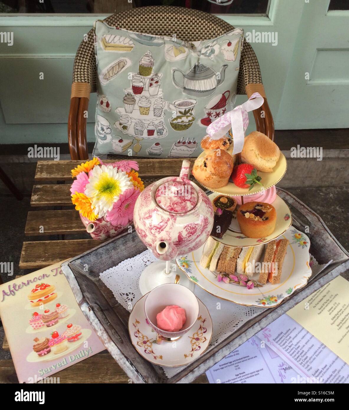Afternoon tea alfresco - Smartphone Captured Stock Image