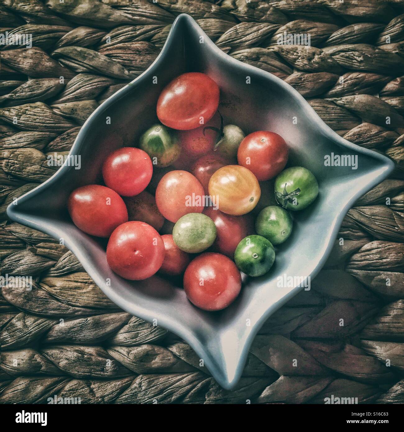 A bowl of cherry tomatoes Stock Photo