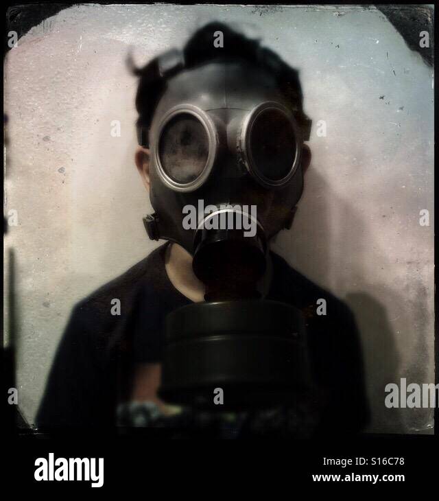 Child in a gas mask Stock Photo - Alamy