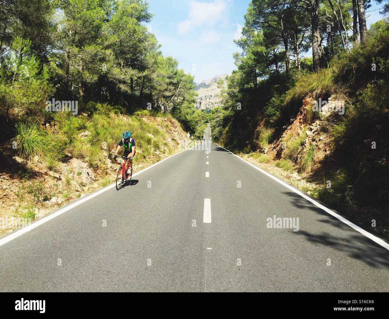 Cycling Serra de tramuntana Mallorca Majorca Spain - Smartphone Captured Stock Image