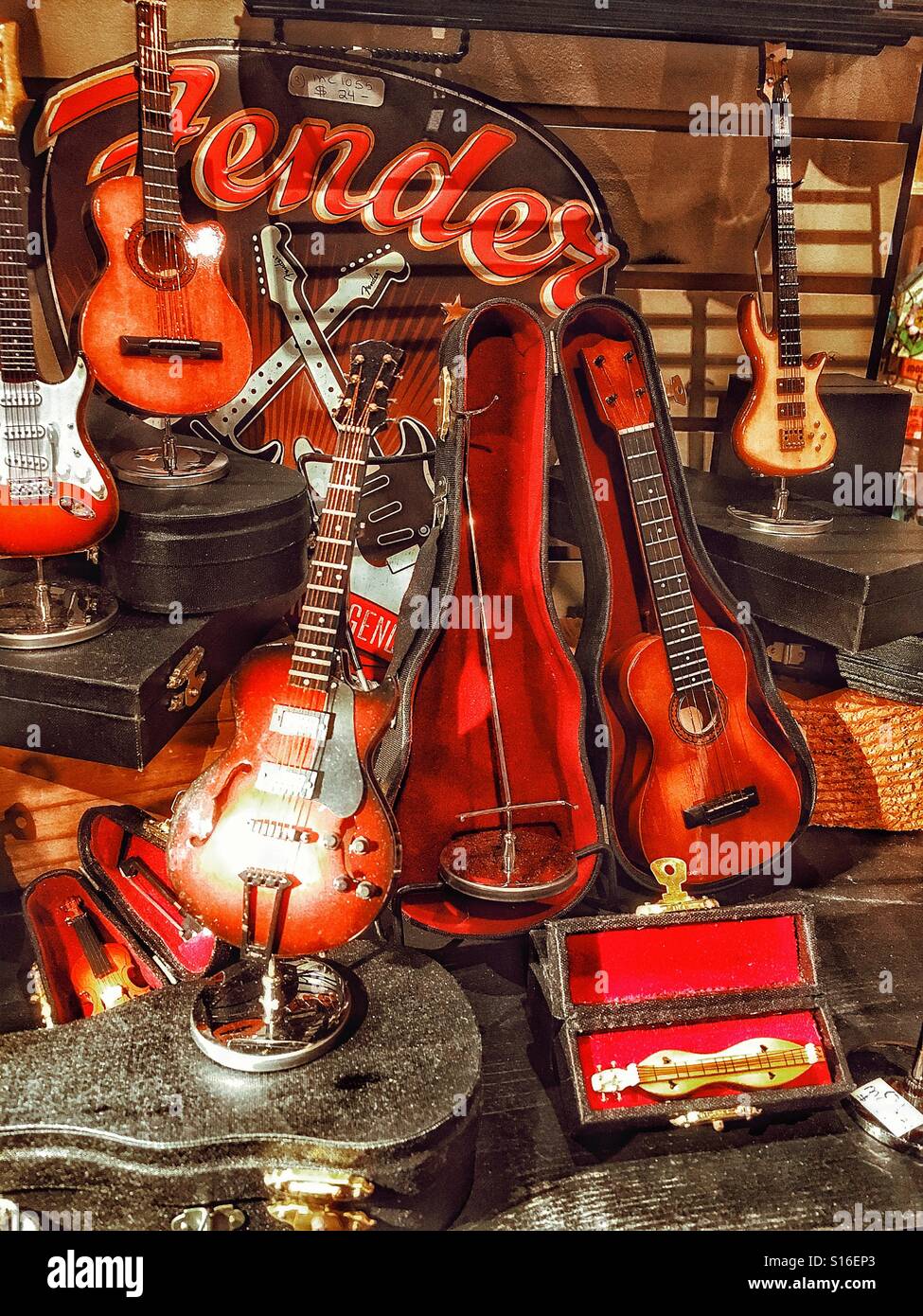 Miniature Fender Guitars Stock Photo Alamy