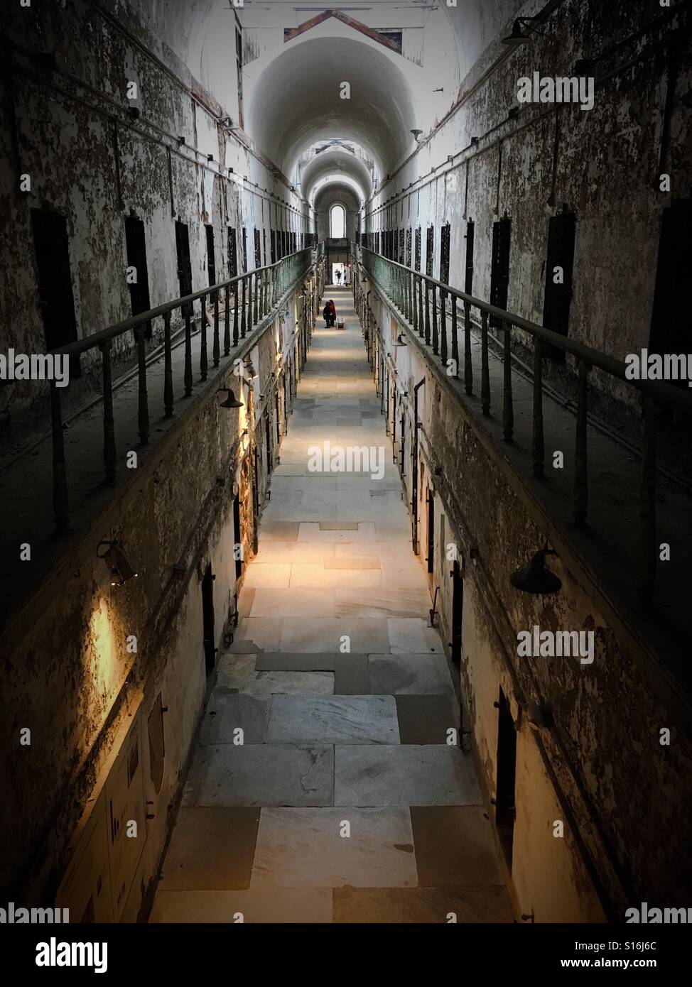 Eastern State Penitentiary cell block Stock Photo