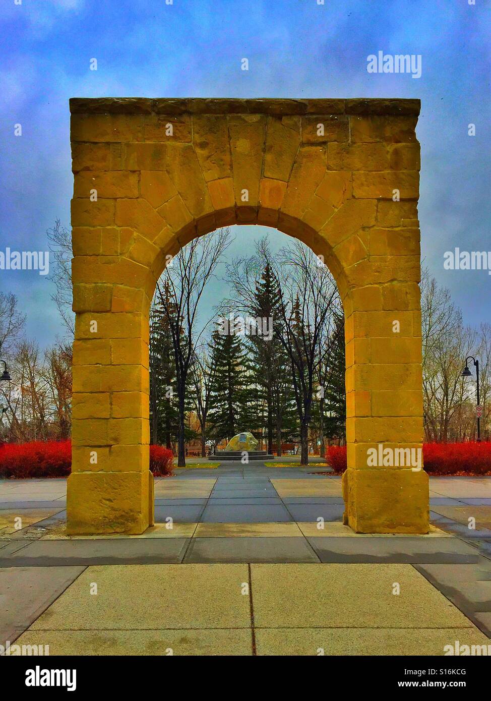 Historic Sandstone archway, Calgary , Alberta , Canada Stock Photo - Alamy