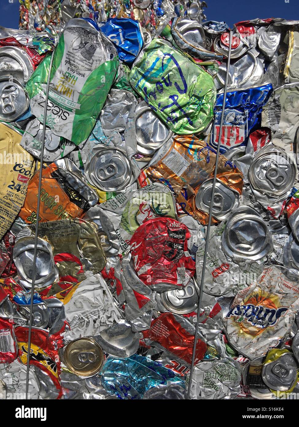 Crushed aluminum cans Stock Photo Alamy