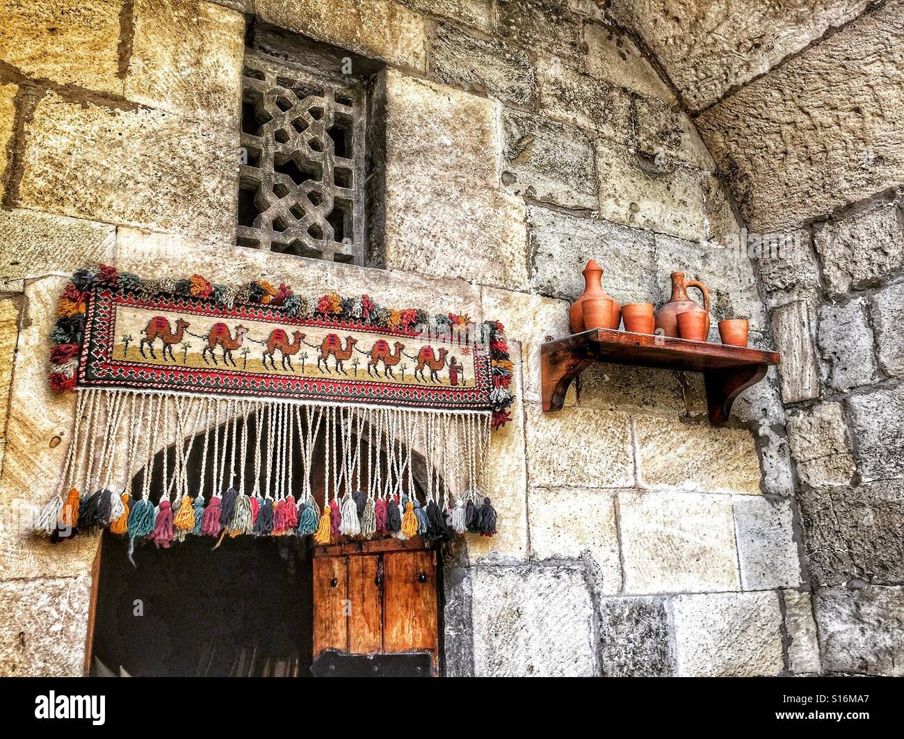 Old town Baku, entrance to cafe - Smartphone Captured Stock Image