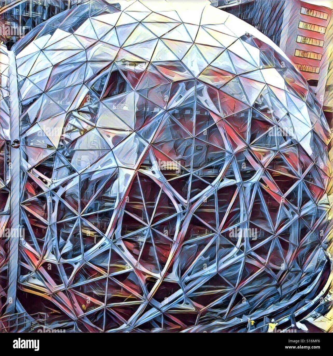 Geodesic dome at Amazon in Seattle Stock Photo Alamy