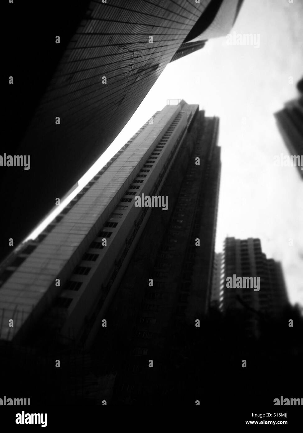Hong kong high rise buildings Black and White Stock Photos & Images - Alamy