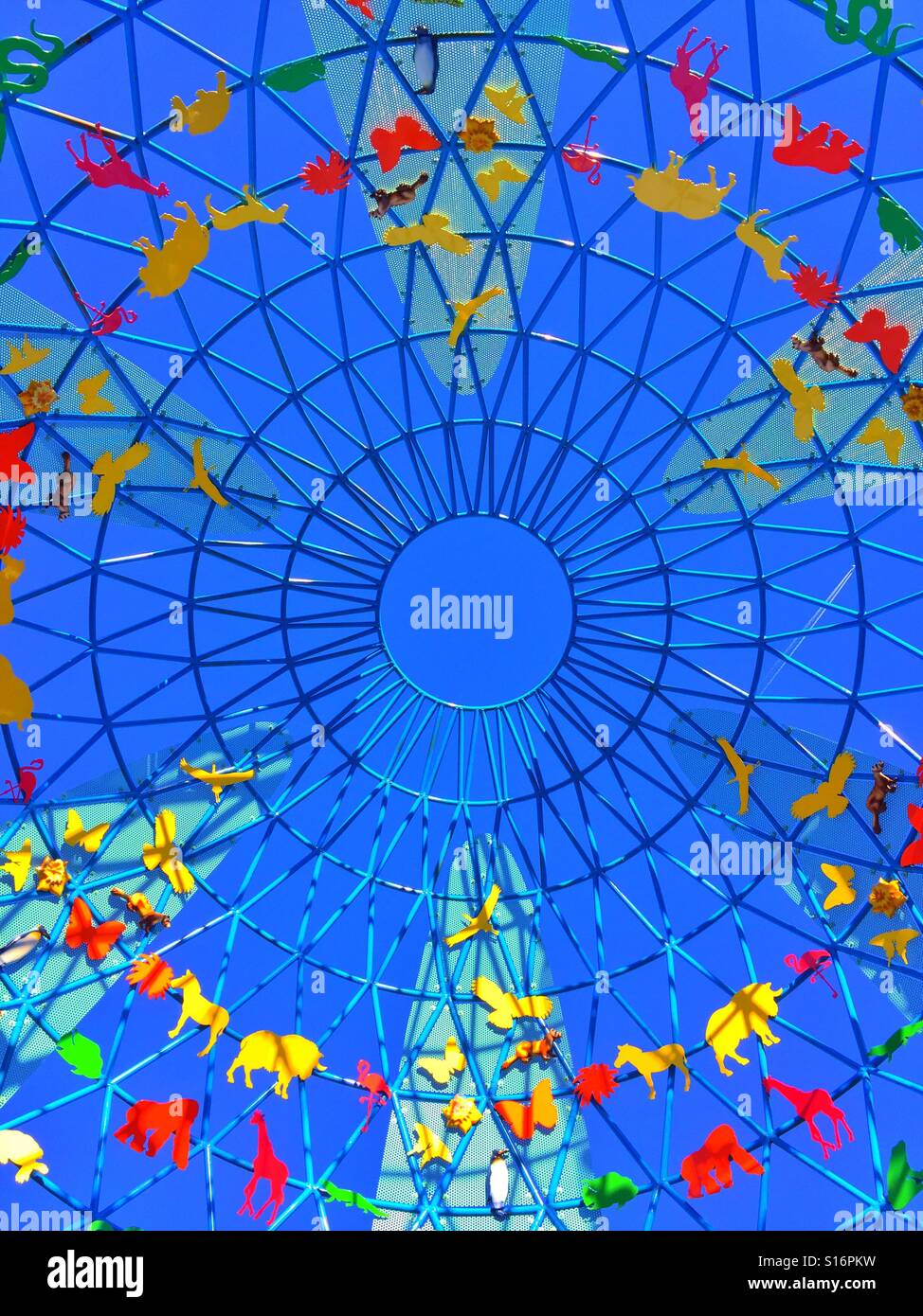 The sculpture, entitled Egg – The Unity of Diversity, Calgary zoo, Alberta - Smartphone Captured Stock Image