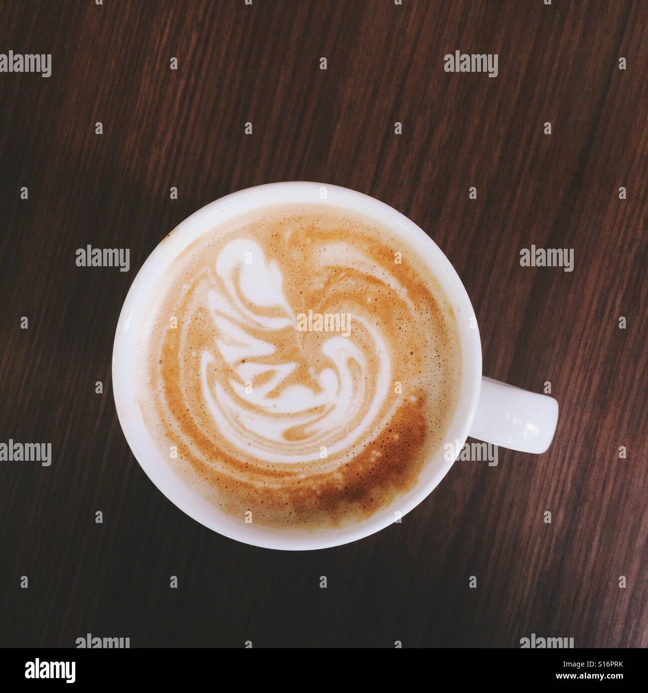 A cup of latte - Smartphone Captured Stock Image