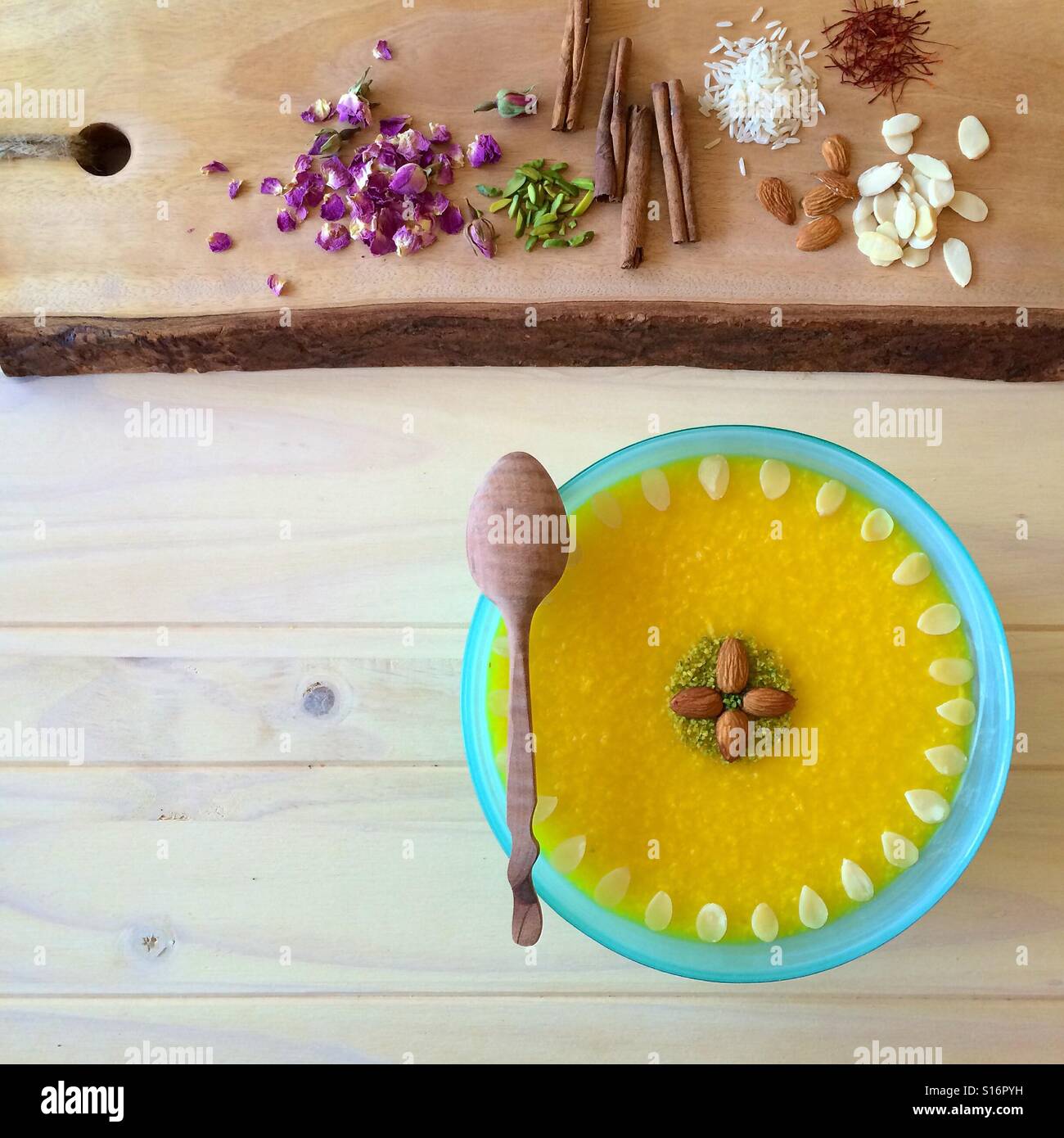 Saffron Rice Pudding Stock Photo Alamy