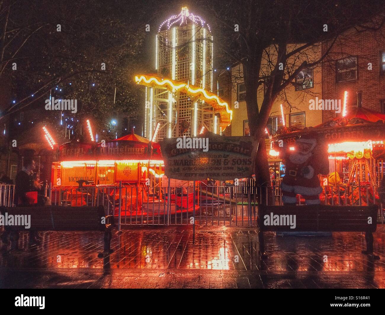 Christmas funfair York North Yorkshire England UK - Smartphone Captured Stock Image