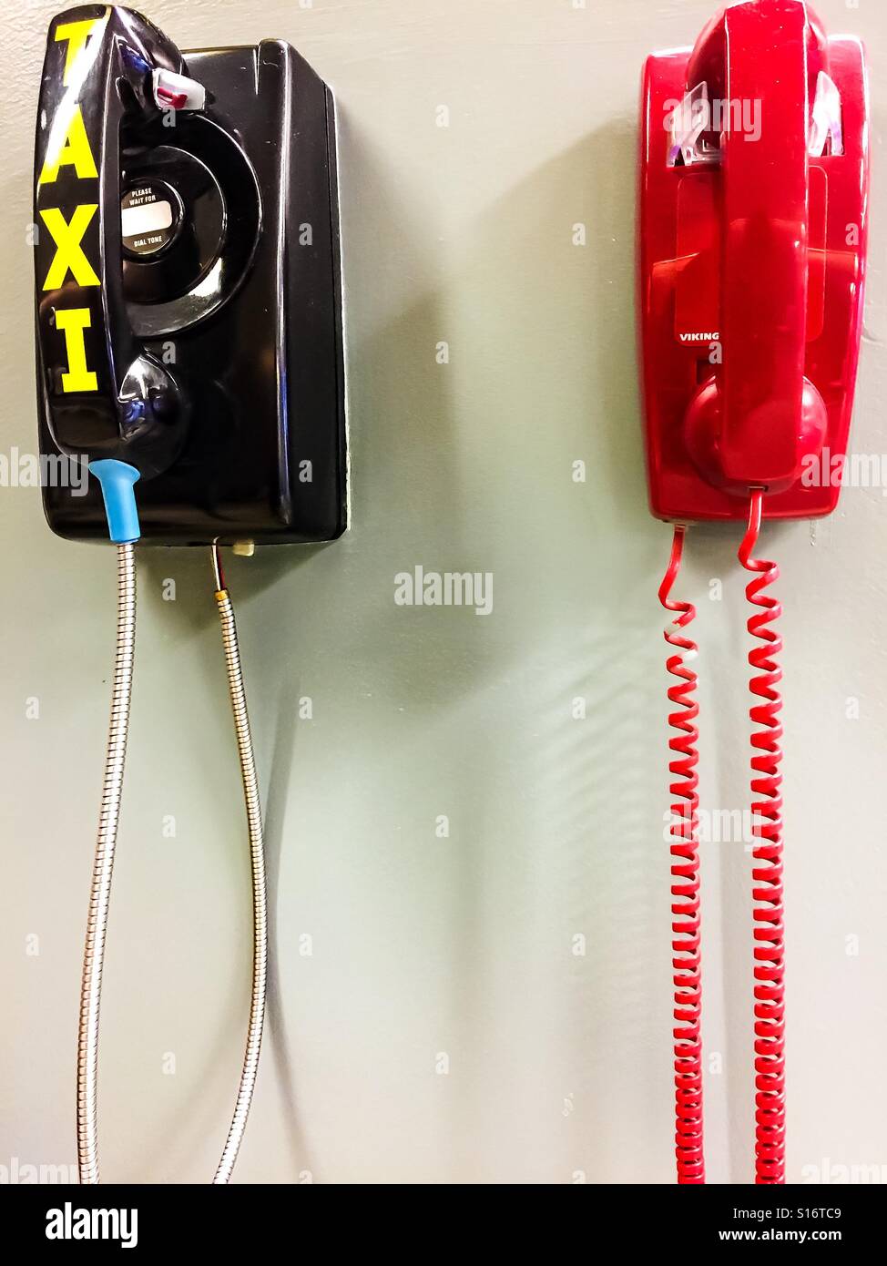 Taxi phone and red phone - Smartphone Captured Stock Image