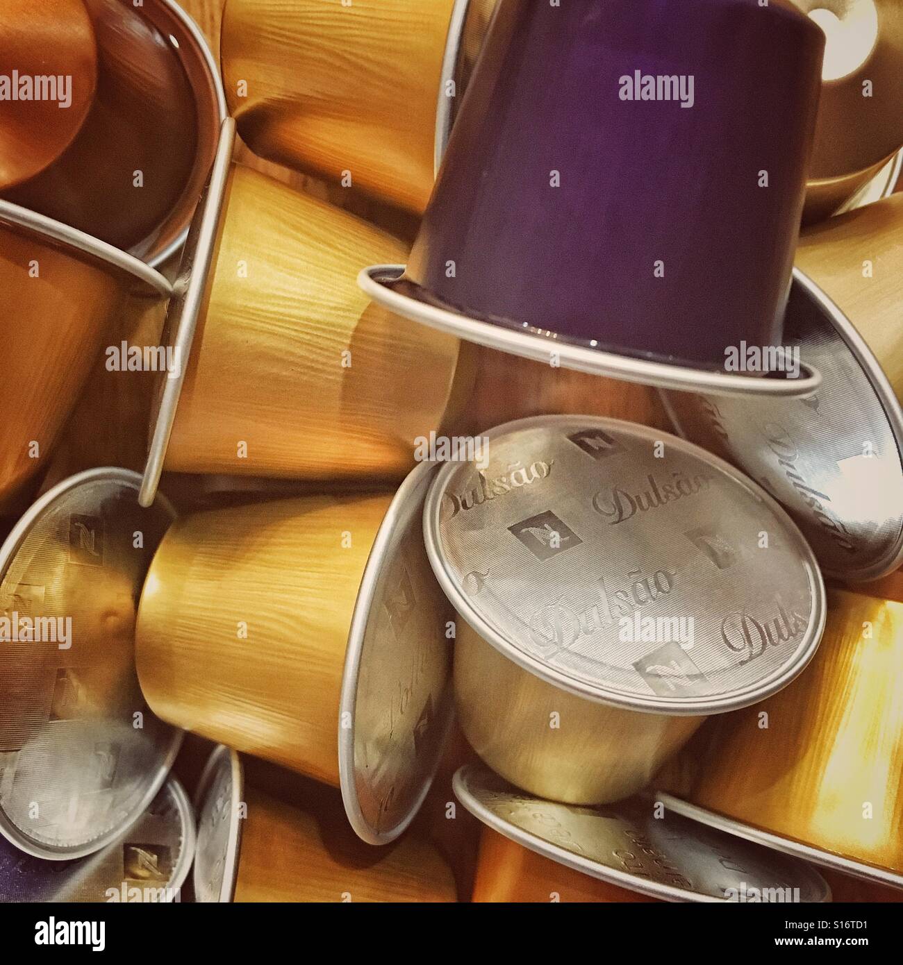 Many nespresso coffee capsules - Smartphone Captured Stock Image