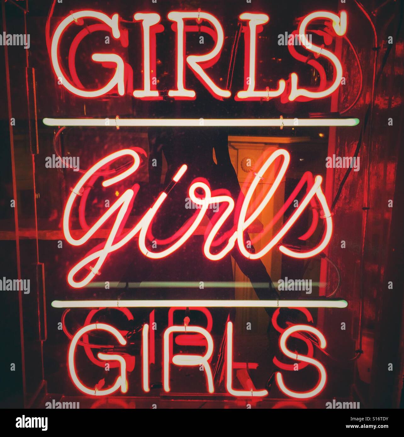 A girls neon sign Stock Photo