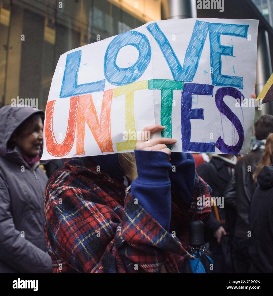 Anti-Trump Protest, Toronto, Canada, November 19, 2016 Stock Photo