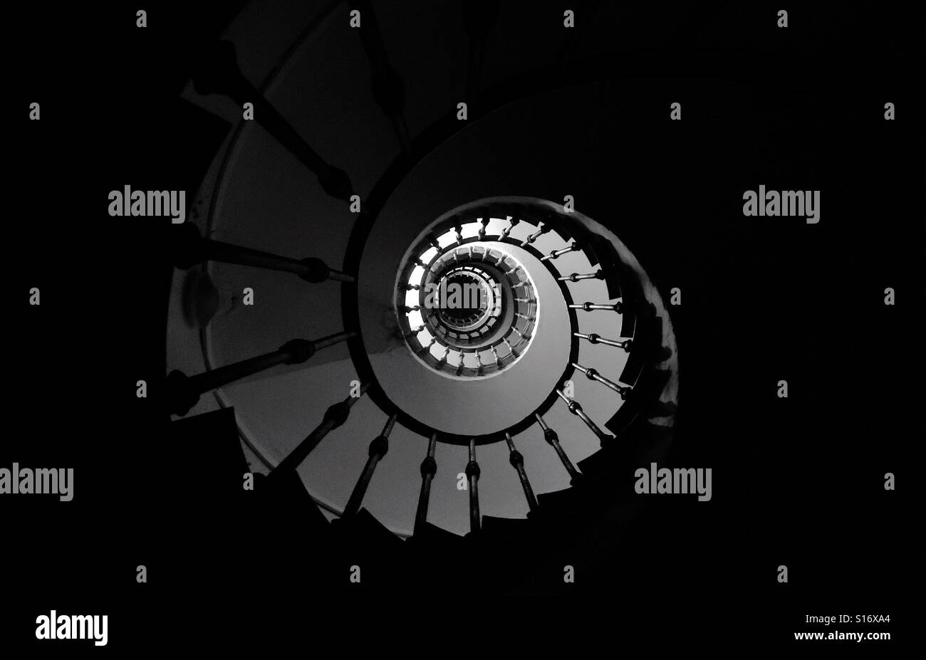 Black and white Spiral staircase Stock Photo Alamy