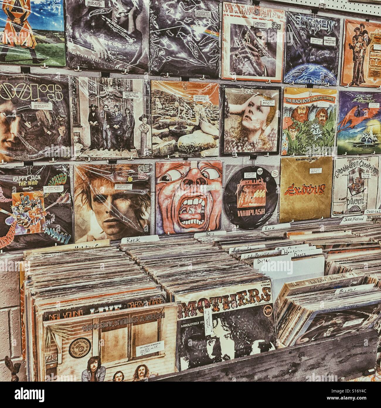 LP album collection Stock Photo