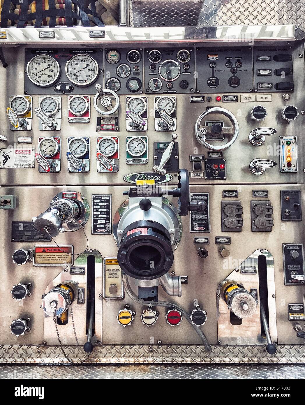 Fire truck control panel - Smartphone Captured Stock Image