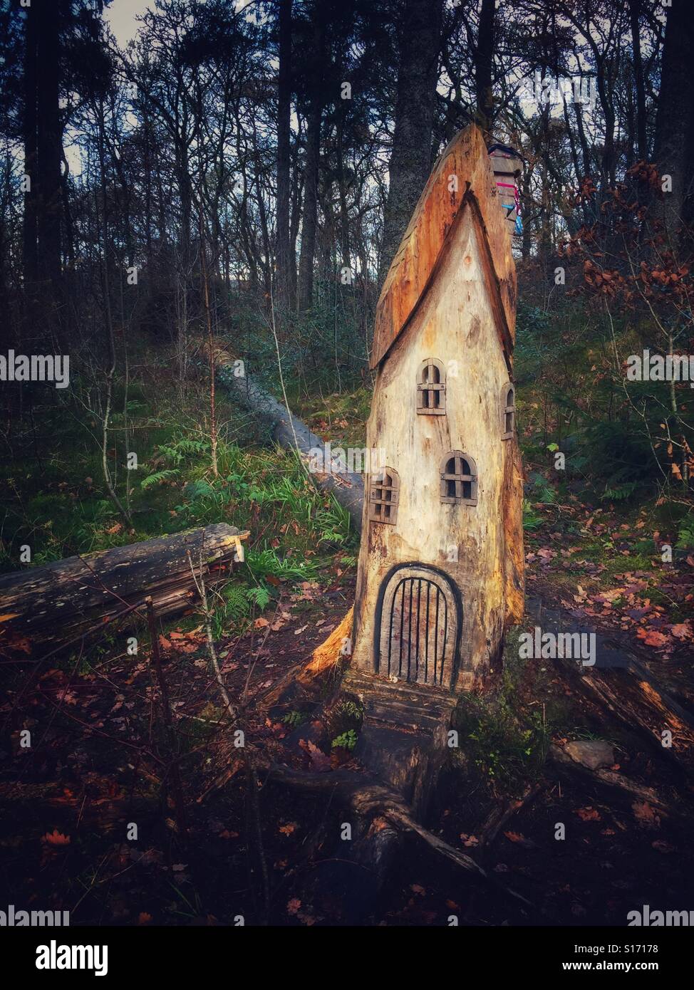 Fairy house in the forest Stock Photo Alamy