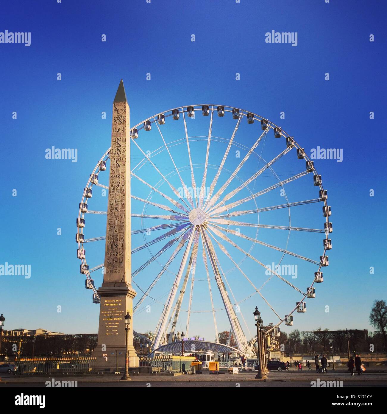 Obelisk at place de la Concorde Paris France - Smartphone Captured Stock Image
