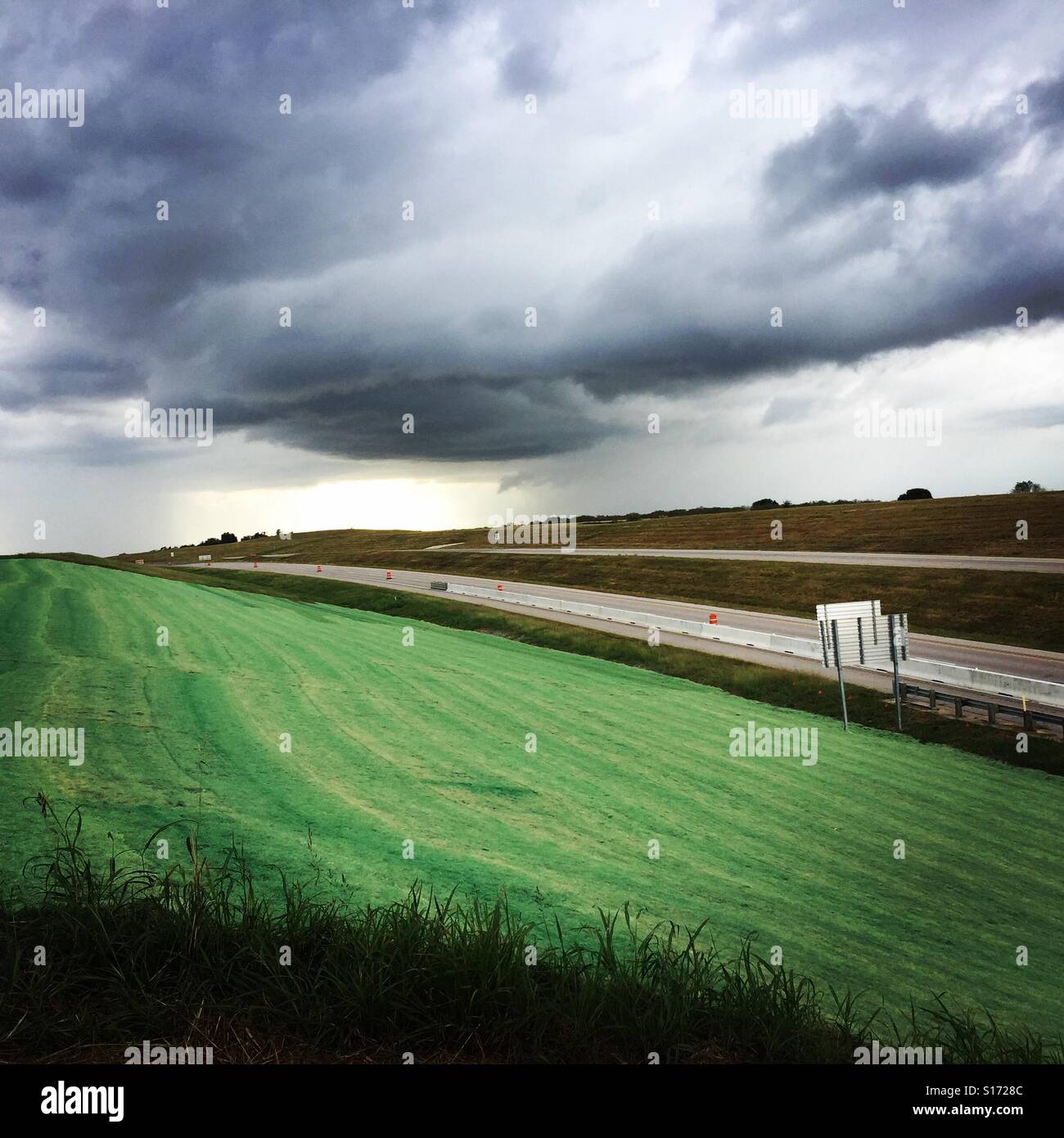 Tollway with new grass matting Stock Photo Alamy