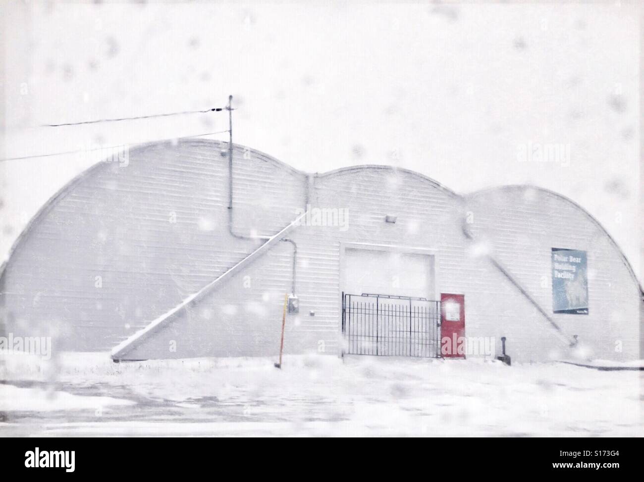 The Polar Bear Holding Facility, aka bear jail, in Churchill, Manitoba, Canada. - Smartphone Captured Stock Image