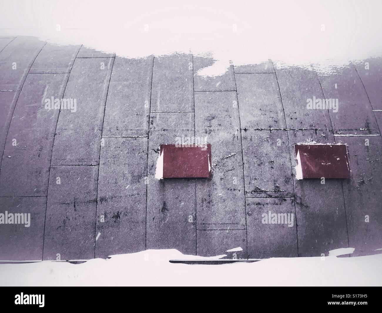 Vents help circulate air at the Polar Bear Holding Facility, aka bear jail, in Churchill, Canada. - Smartphone Captured Stock Image