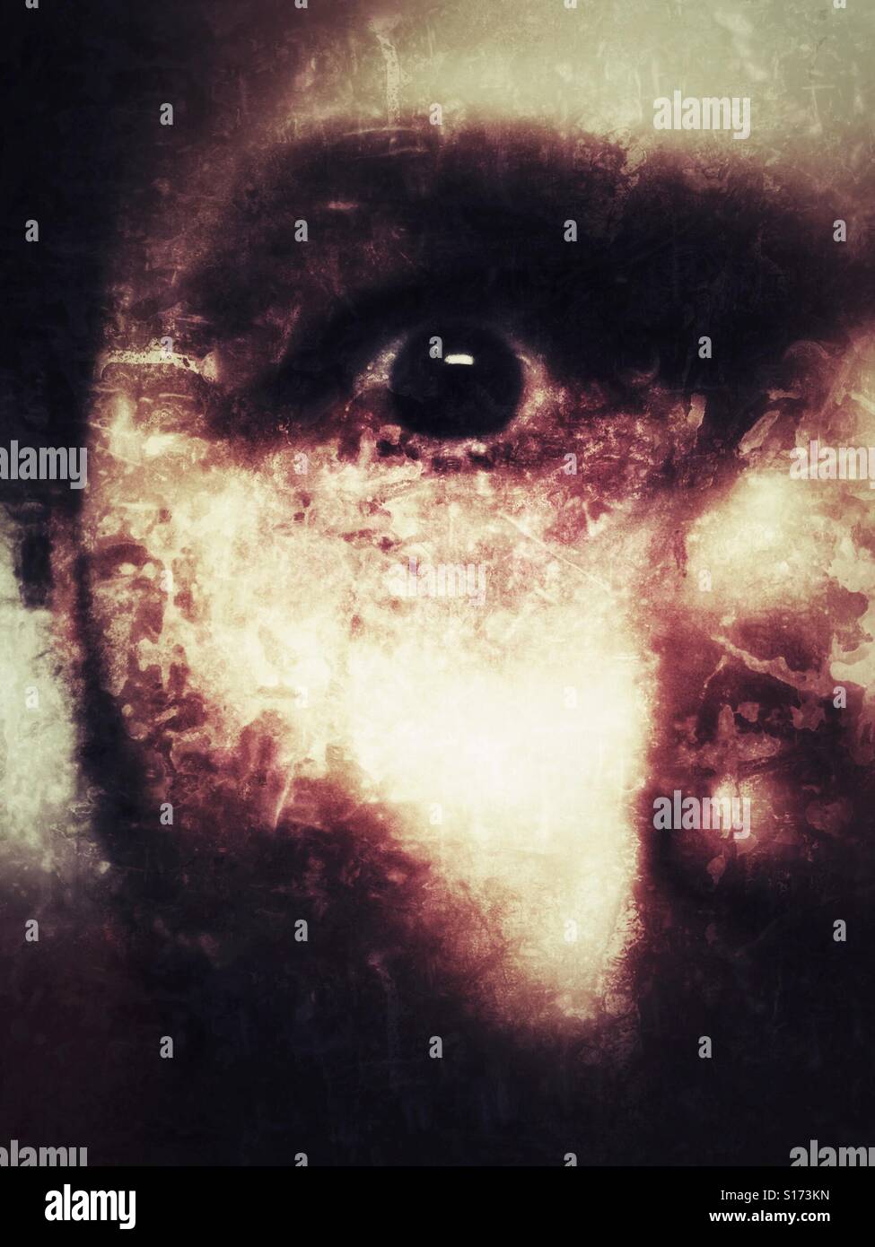 Selfie half face Stock Photo Alamy