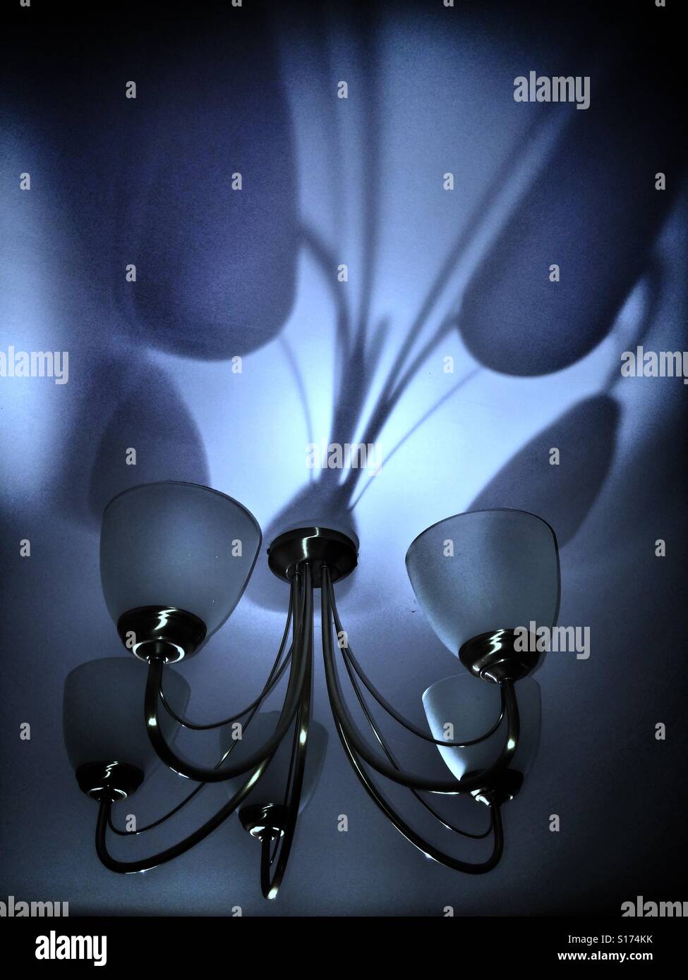 Ceiling light with shadow - Smartphone Captured Stock Image