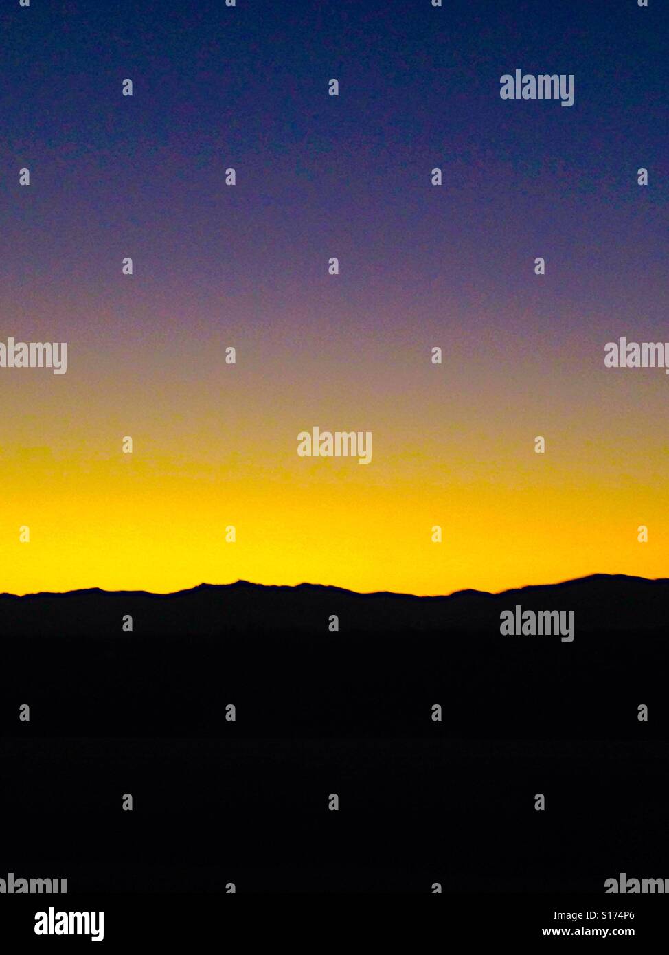 Twilight over dark hills - Smartphone Captured Stock Image