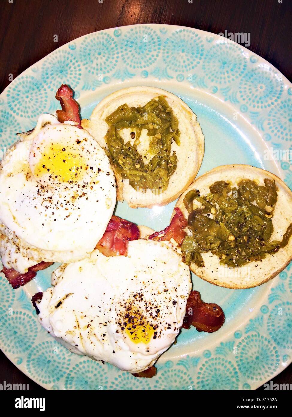 Breakfast Egg Bacon Green Chile Muffins Stock Photo Alamy