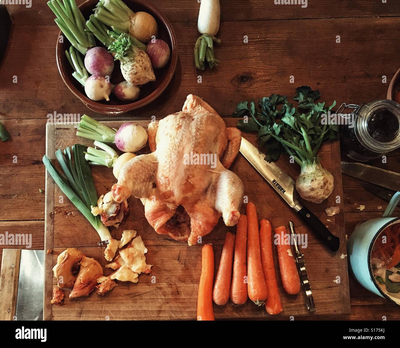 French chicken soup a Poule au Pot is a classic Sunday supper in Gascony Stock Photo Alamy