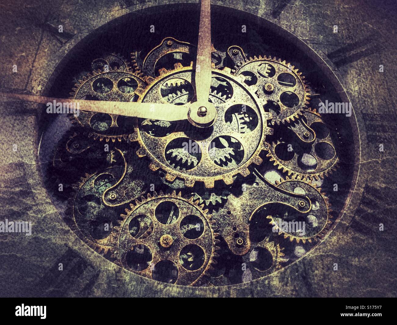 Clock cogs hands hires stock photography and images Alamy